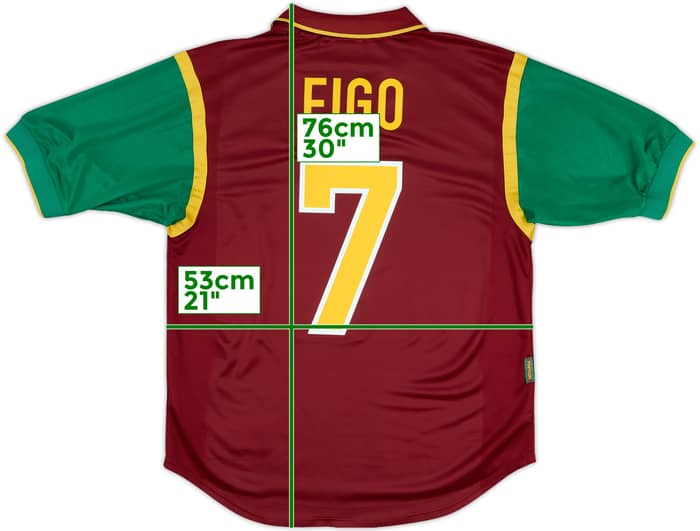 1999-00 Portugal Home Shirt Figo #7 - 7/10 - (M)
