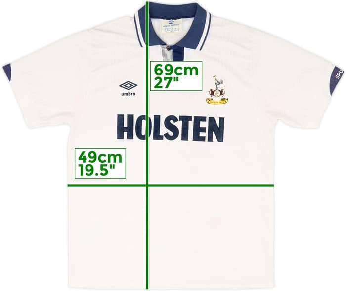 1991-93 Tottenham Home Shirt - 5/10 - (L)