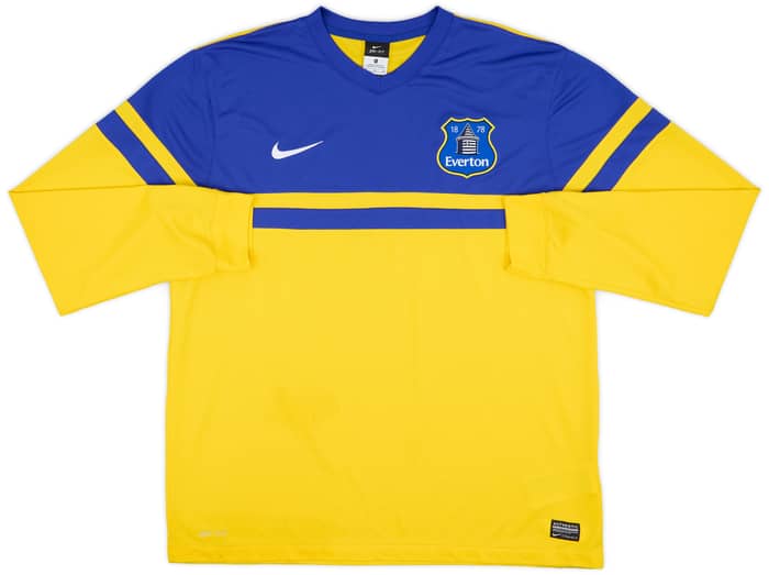2013-14 Everton Away L/S Shirt Baines #3 - 8/10 - (XL)