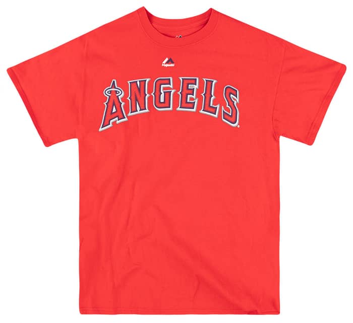2014 LA Angels Trout #27 Majestic Tee L