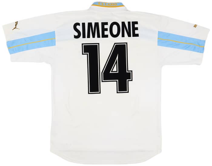 1999-00 Lazio Centenary Home Shirt Simeone #14 - 6/10 - (M)