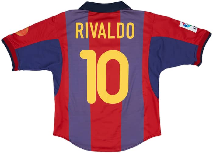 2000-01 Barcelona Home Shirt Rivaldo #10 - 8/10 - (S)