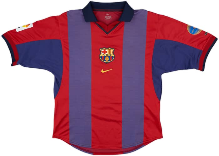 2000-01 Barcelona Home Shirt Rivaldo #10 - 8/10 - (S)