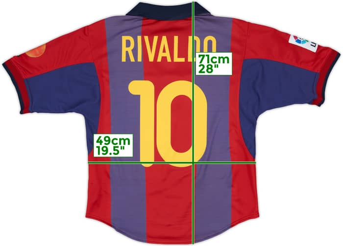2000-01 Barcelona Home Shirt Rivaldo #10 - 8/10 - (S)