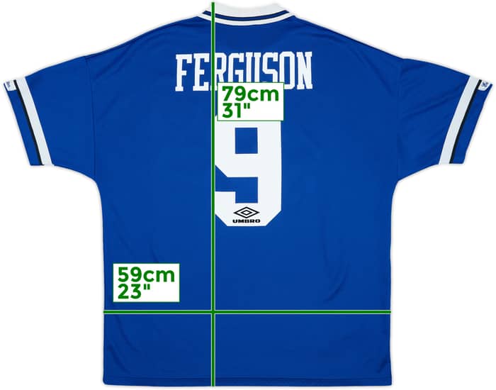 1993-95 Everton Home Shirt Ferguson #9 - 8/10 - (XL)