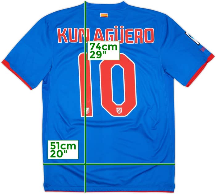 2010-11 Atletico Madrid Away Shirt Kun Aguero #10 - 7/10 - (M)
