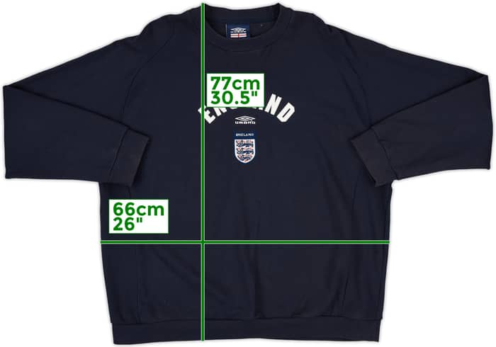 2000-02 England Umbro Sweat Top - 8/10 - (XXL)