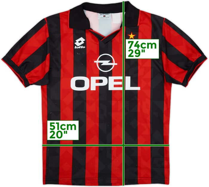 1994-95 AC Milan Home Shirt - 4/10 - (L)