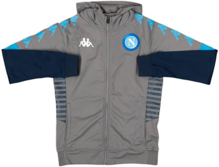 2019-20 Napoli Kappa Hooded Track Jacket - 8/10 - (L.Boys)