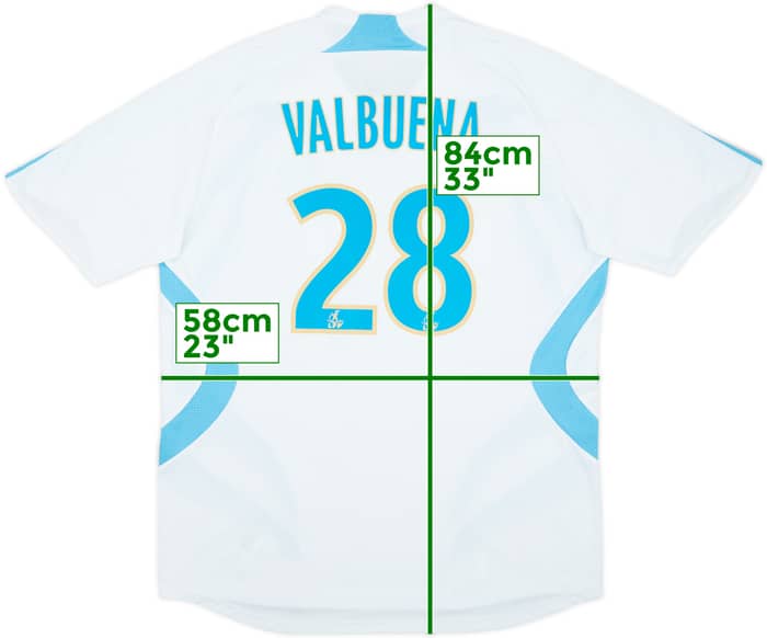 2007-08 Olympique Marseille Home Shirt Valbuena #28 - 8/10 - (XL)