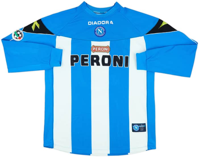 2002-03 Napoli Match Issue Home L/S Shirt Villa #3