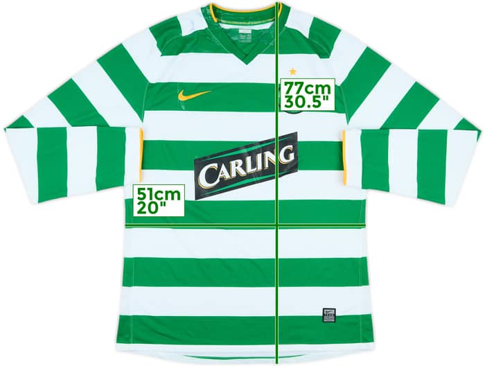2008-10 Celtic Player Issue Home L/S Shirt #17 - 5/10 - (L)