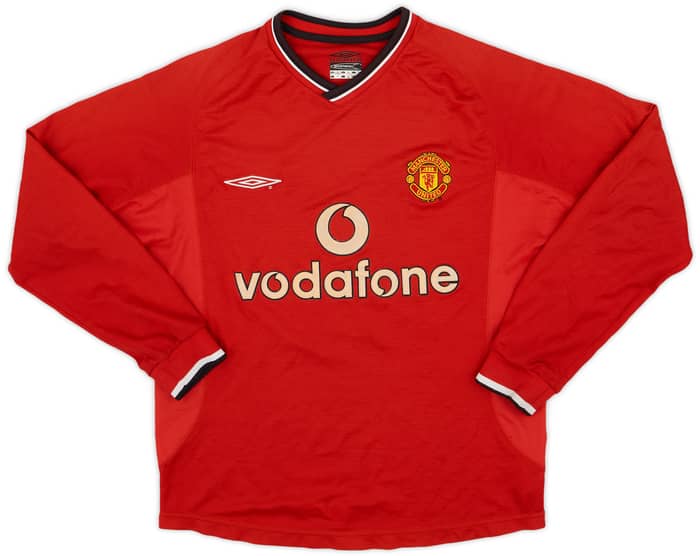 2000-02 Manchester United Home L/S Shirt Scholes #18 - 7/10 - (L)