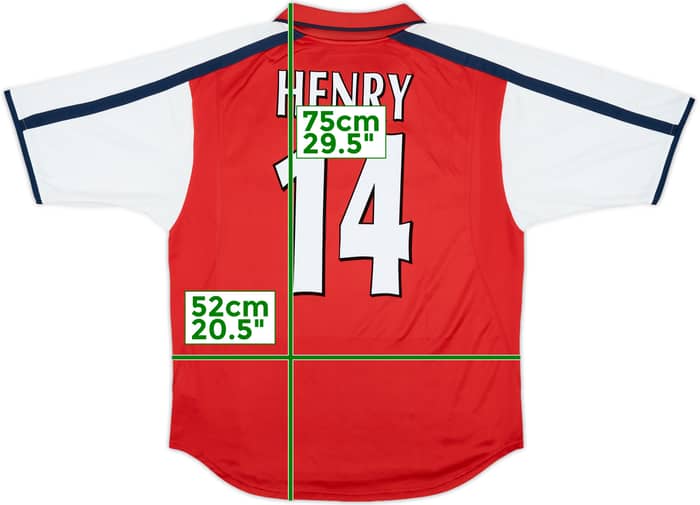 2000-02 Arsenal Home Shirt Henry #14 - 5/10 - (M)
