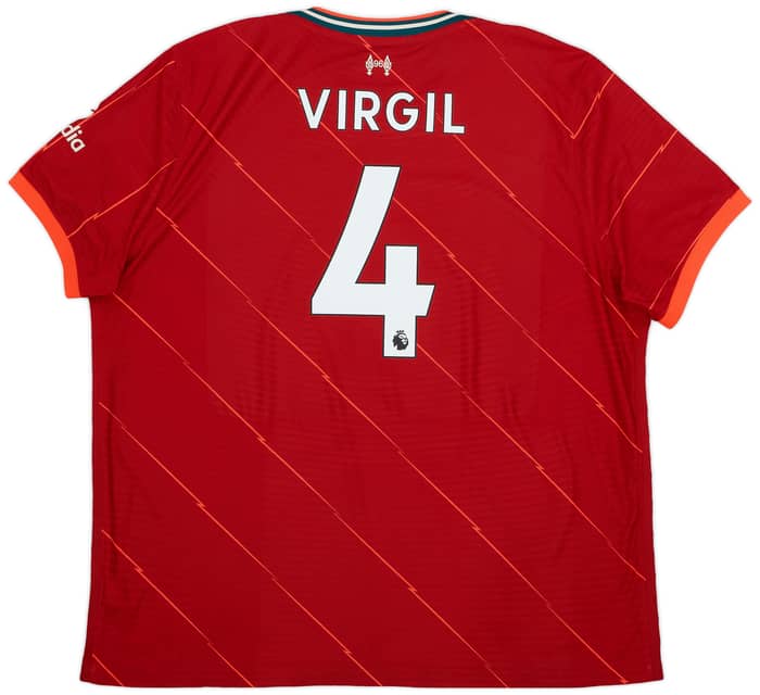 2021-22 Liverpool Authentic Home Shirt Virgil #4 - 8/10 - (3XL)