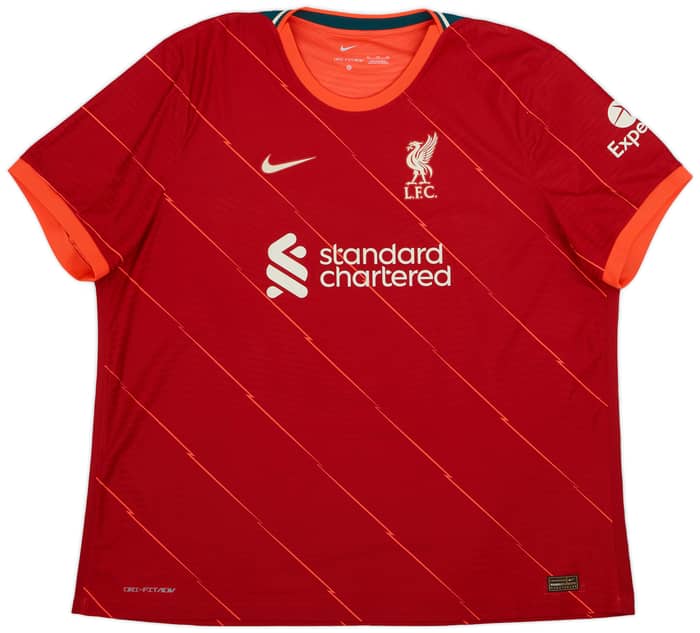 2021-22 Liverpool Authentic Home Shirt Virgil #4 - 8/10 - (3XL)