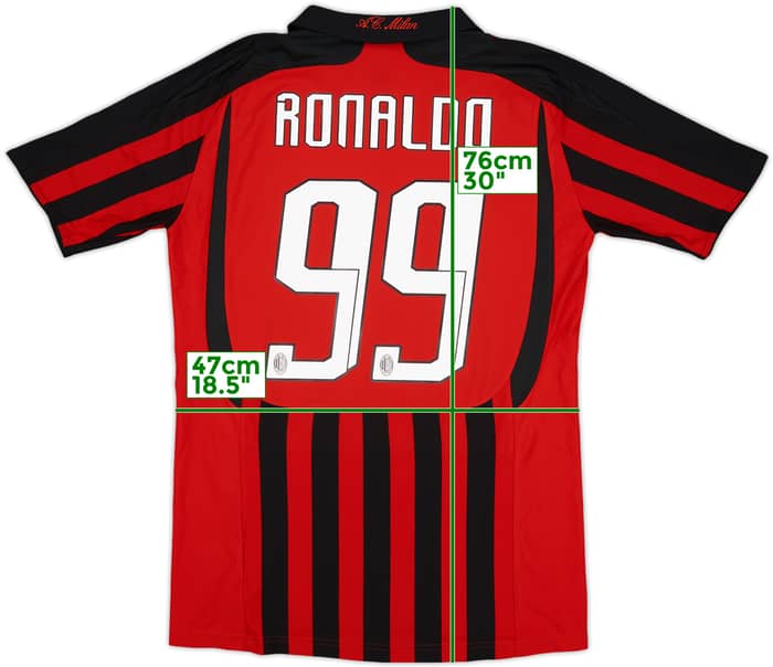 2007-08 AC Milan Home Shirt Ronaldo #99 - 8/10 - (M)