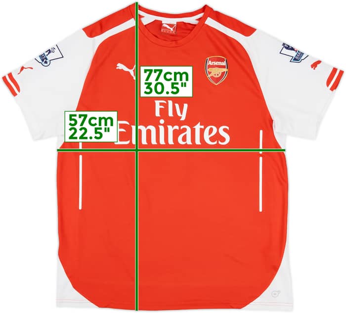 2014-15 Arsenal Home Shirt Ramsey #16 - 7/10 - (XL)