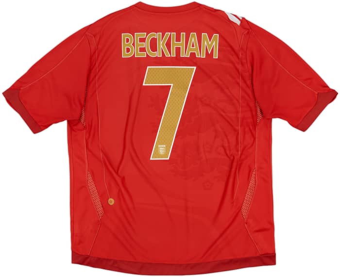 2006-08 England Away Shirt Beckham #7 - 5/10 - (XL)