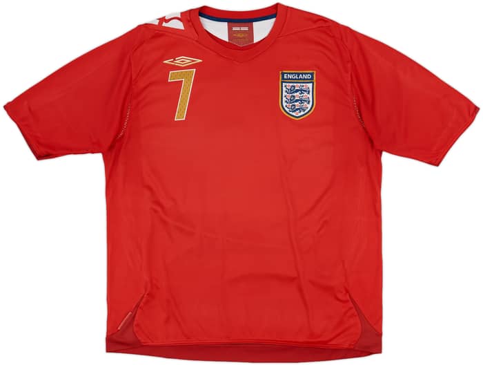 2006-08 England Away Shirt Beckham #7 - 5/10 - (XL)