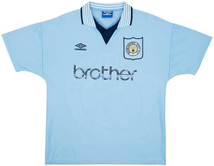 1995-97 Manchester City Home Shirt Flitcroft #10 - 5/10 - (L)