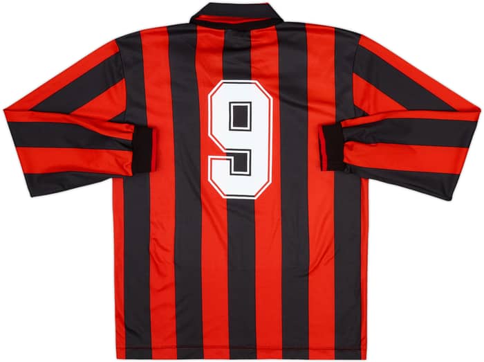 1990-91 AC Milan Home L/S Shirt #9 - 8/10 - (M)