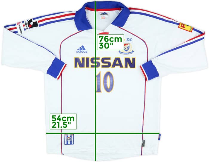 1999-01 Yokohama Marinos Away L/S Shirt #10 (Nakamura) - 8/10 - (M)