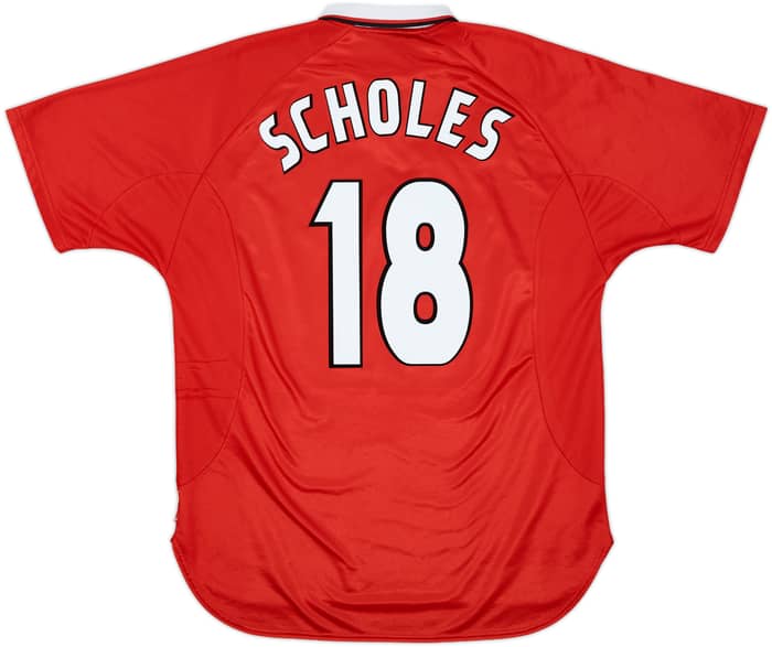 1997-00 Manchester United CL Shirt Scholes #18 - 8/10 - (XL)