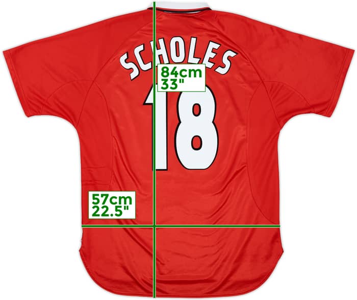 1997-00 Manchester United CL Shirt Scholes #18 - 8/10 - (XL)