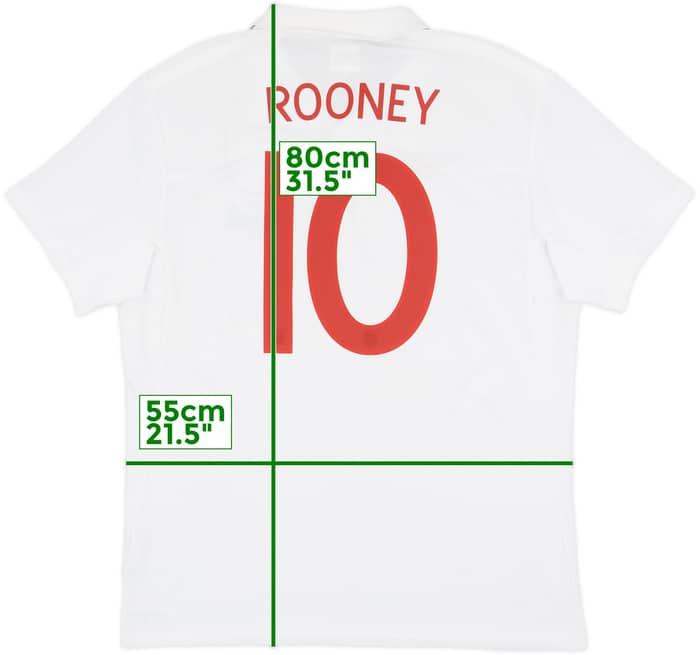 2010-11 England 'World Cup South Africa 2010' Home Shirt Rooney #10 - 8/10 - (L)