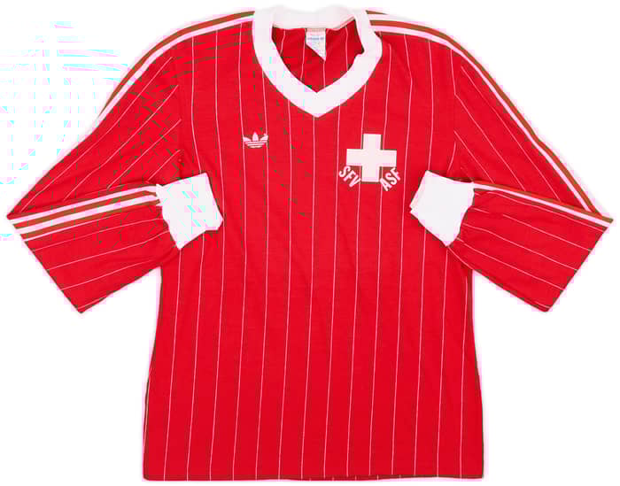 1982-84 Switzerland Match Issue Home L/S Shirt #18