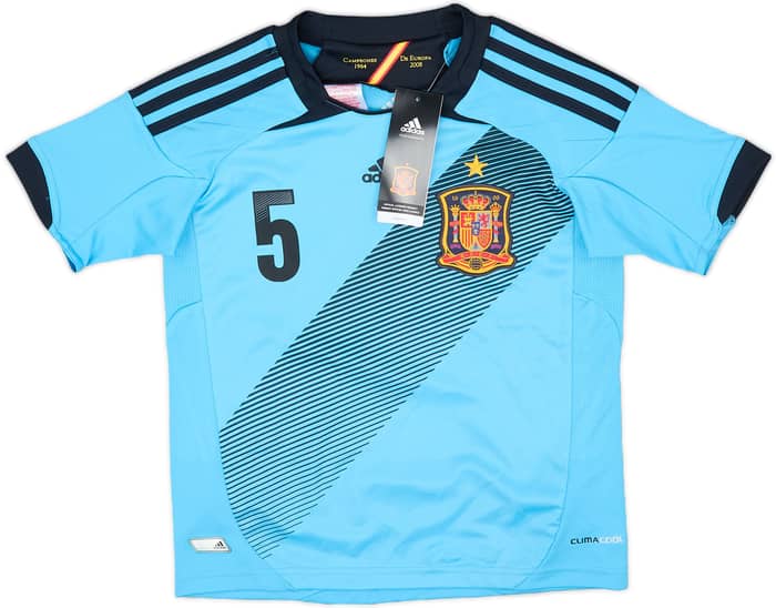 2012-14 Spain Away Shirt Puyol #5 (7-8 Years)