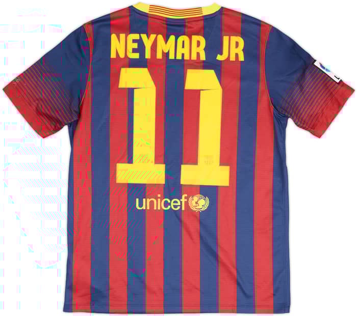 2013-14 Barcelona Home Shirt Neymar Jr #11 - 7/10 - (XL.Boys)