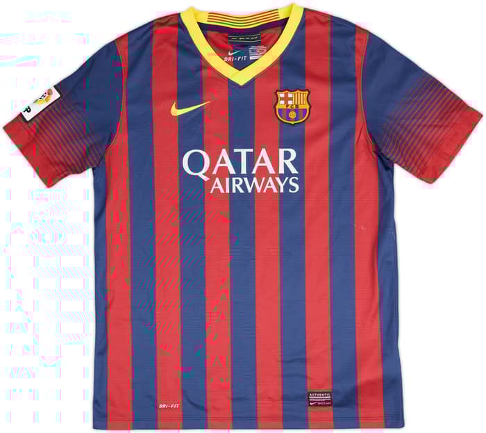 2013-14 Barcelona Home Shirt Neymar Jr #11 - 7/10 - (XL.Boys)