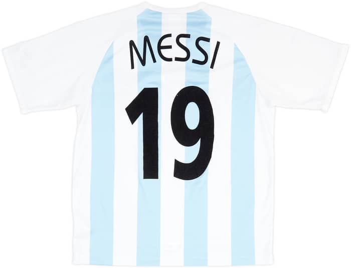 2005-07 Argentina Basic Home Shirt Messi #19 - 5/10 - (M)