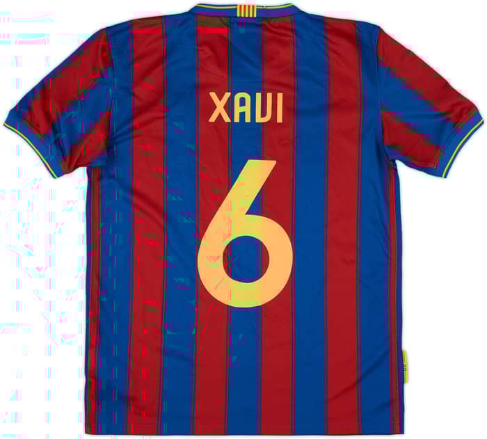 2009-10 Barcelona Home Shirt Xavi #6 - 6/10 - (XL.Boys)