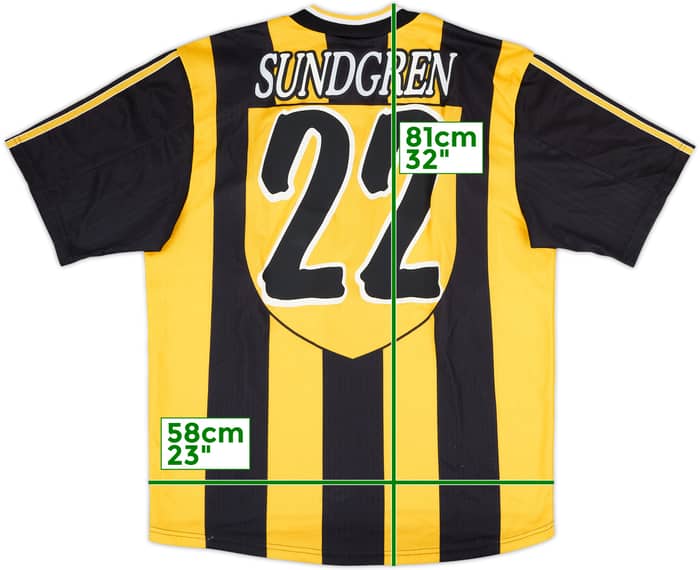 1998-99 Real Zaragoza Away Shirt Sundgren #22 - 6/10 - (L)