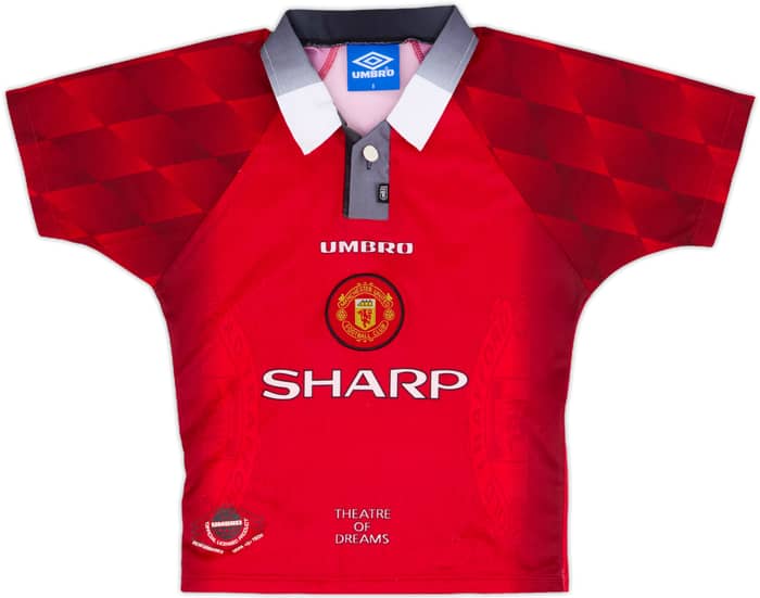 1996-98 Manchester United Home Shirt Beckham #10 - 7/10 - (S.Boys)