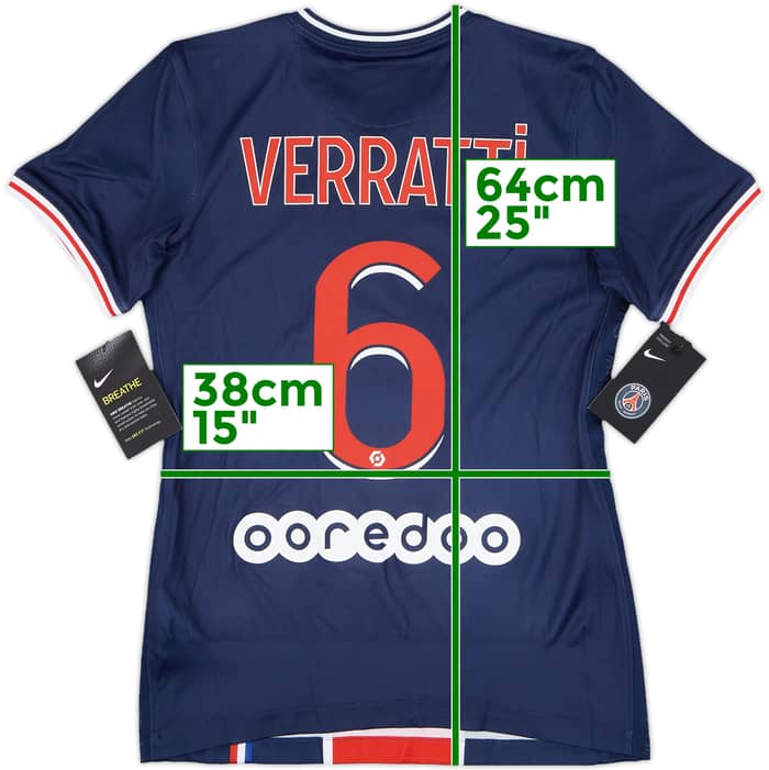 2020-21 Paris Saint-Germain Home Shirt Verratti #6 (Women's XS)