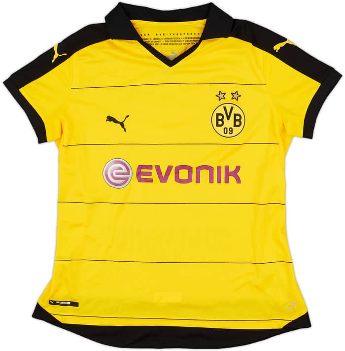 2015-16 Borussia Dortmund Home Shirt Aubameyang #17 - 8/10 - (Women's L)