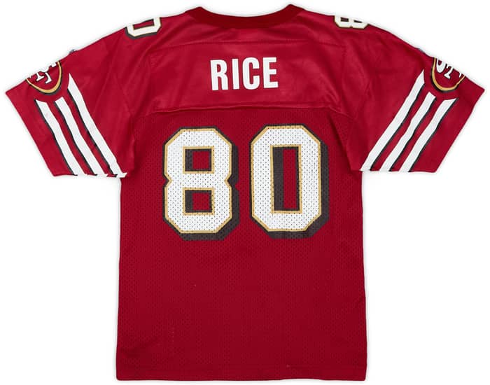 1996-00 San Francisco 49ers Rice #80 Champion Home Jersey - 6/10 - (M.Boys)