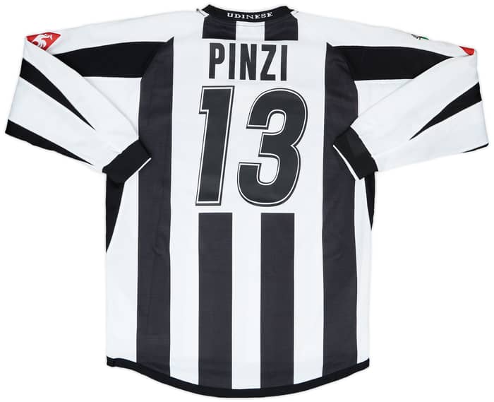 2003-04 Udinese Match Issue Home L/S Shirt Pinzi #13