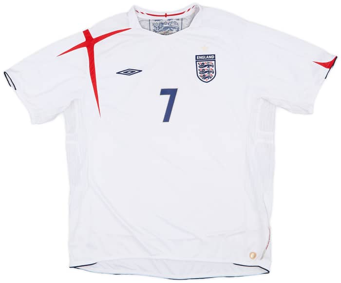 2005-07 England Home Shirt Beckham #7 - 6/10 - (XXL)
