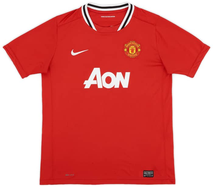 2011-12 Manchester United Home Shirt Young #18 - 8/10 - (XL.Boys)