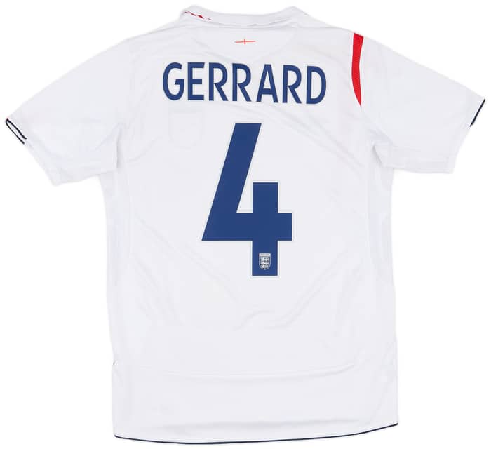 2005-07 England Home Shirt Gerrard #4 - 7/10 - (S)