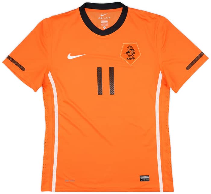 2010-11 Netherlands Player Issue Home Shirt Robben #11 - 7/10 - (L)