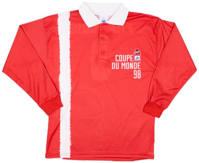 1998 France 98 Cola Cola 'Coupe du Monde' Polo L/S Shirt Francois #9 - 8/10 - (S)