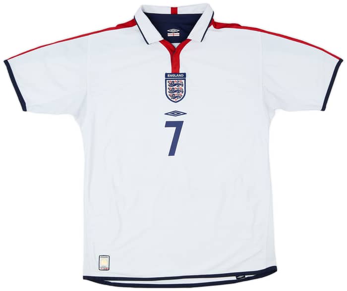 2003-05 England Home Shirt Beckham #7 - 6/10 - (L)