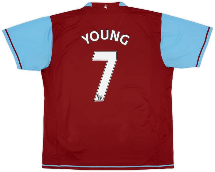 2007-08 Aston Villa Home Shirt Young #7 - 6/10 - (L)