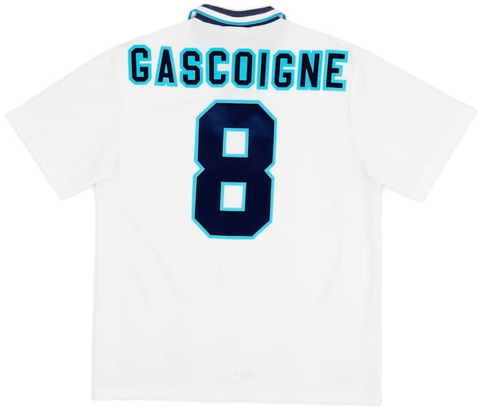 1995-97 England Home Shirt Gascoigne #8 - 8/10 - (L)
